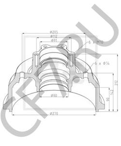 674 356 01 02 Тормозной барабан MERCEDES-BENZ в городе Челябинск