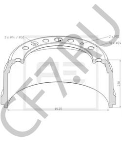 0 284 620 Тормозной барабан DAF в городе Челябинск