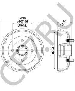 4053719 Тормозной барабан Ford в городе Челябинск